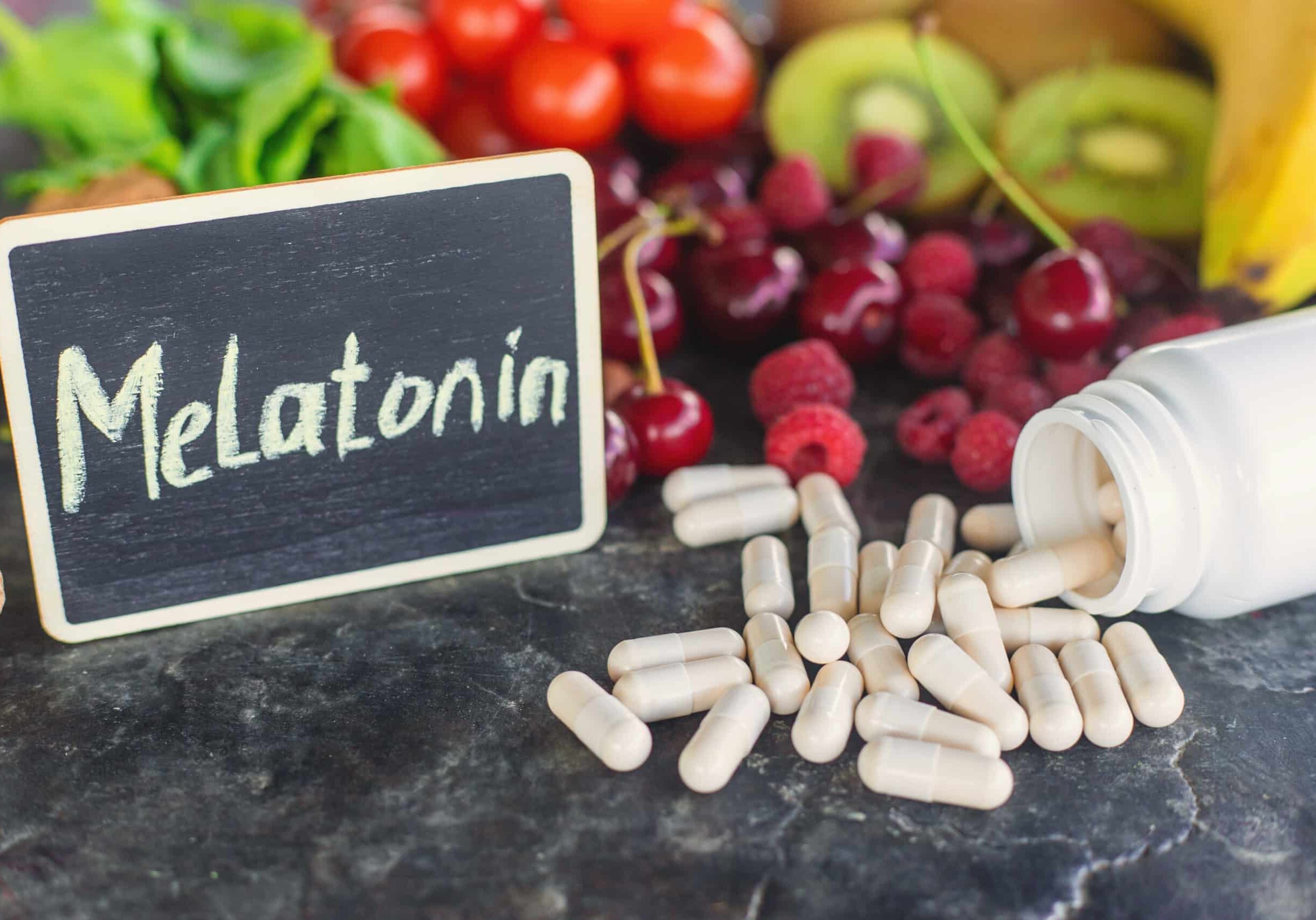 Foods containing melatonin on a beautiful background. Selective focus. food.